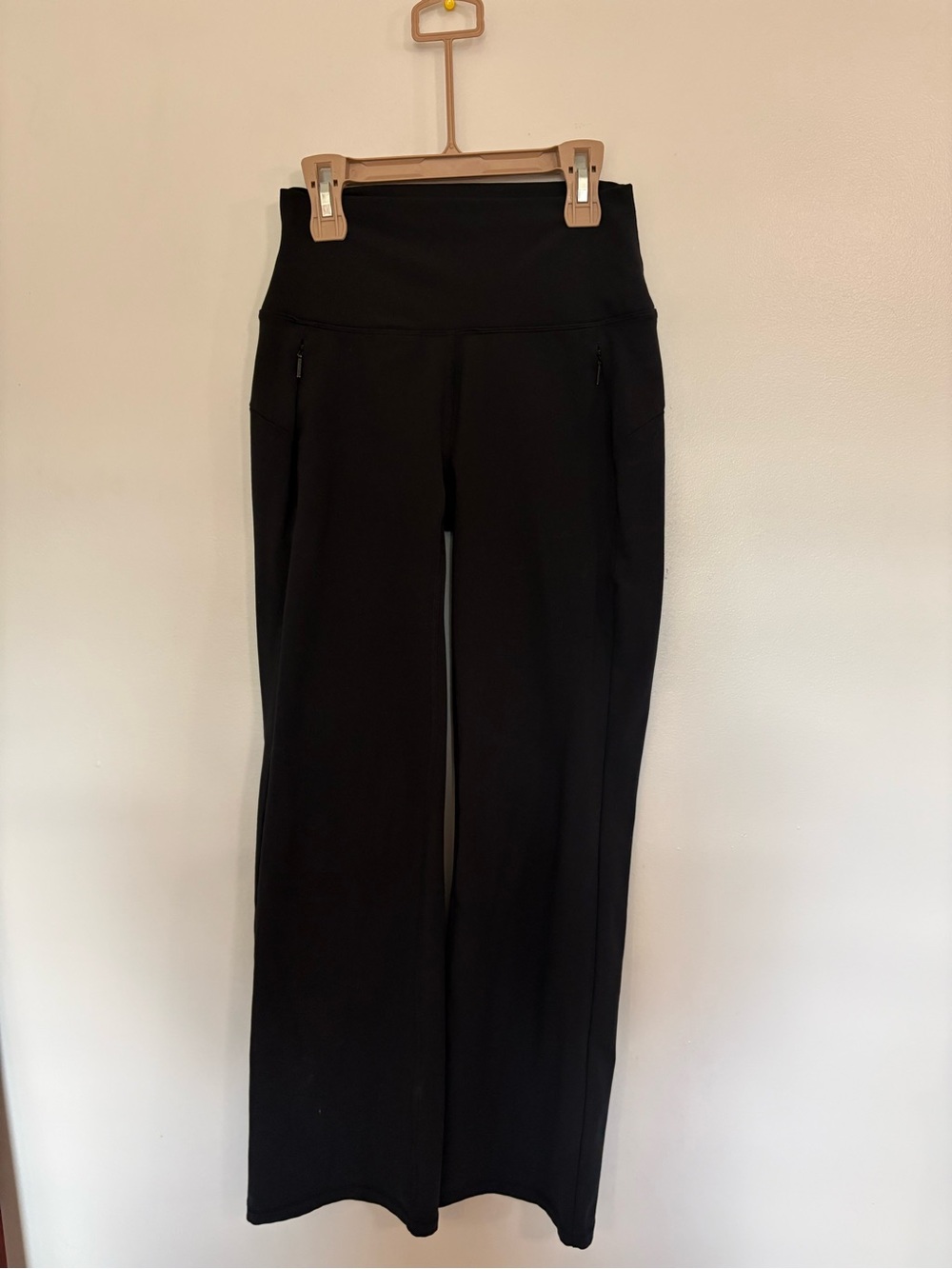 Black Wide-Leg High-Waist Active Pants
